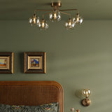 Feya Wall Light Antique Bronze With Organic Amber Glass