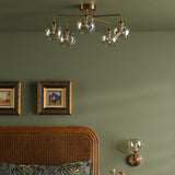 Feya Wall Light Antique Bronze With Organic Amber Glass