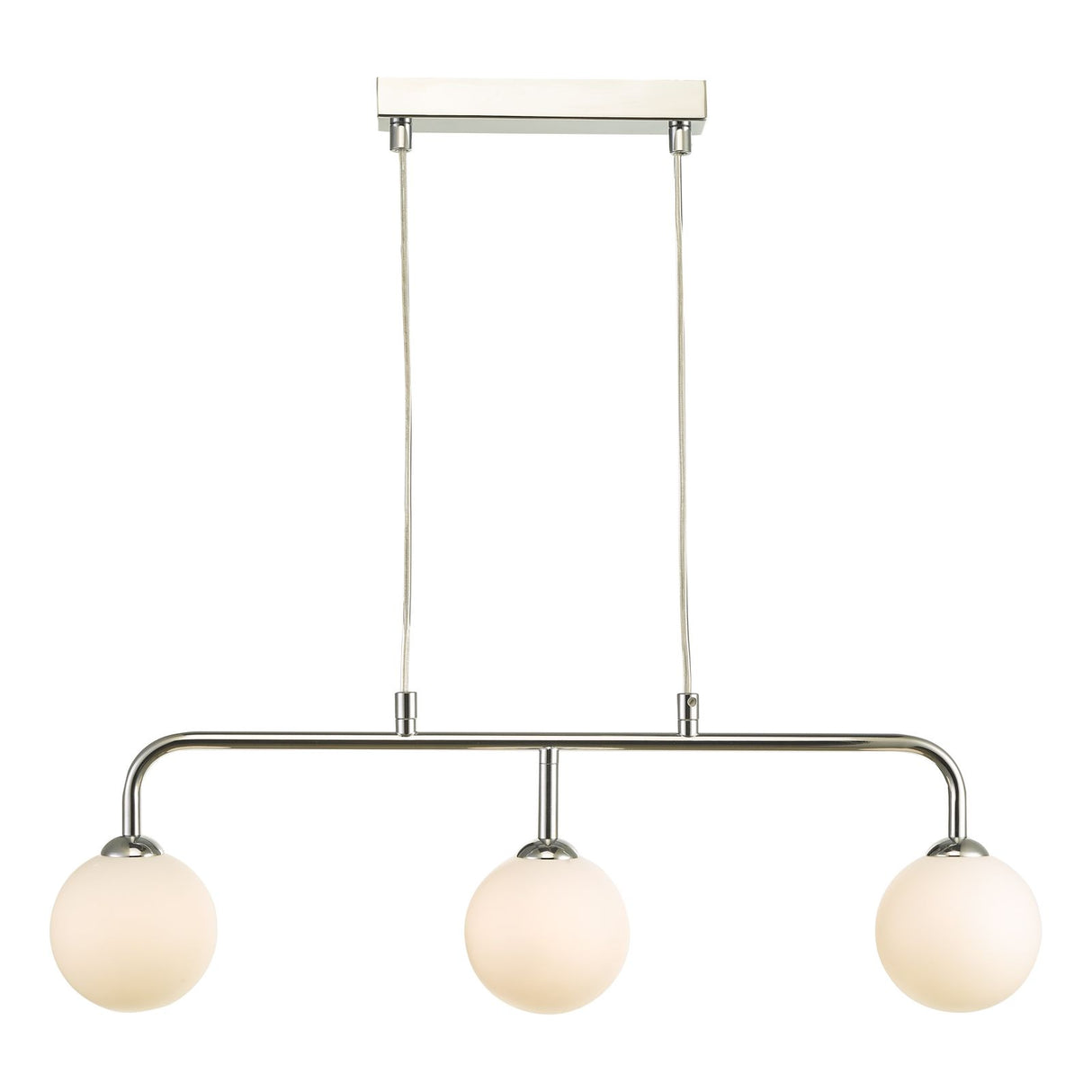 Feya 3 Light Bar Pendant Polished Chrome With Opal Glass