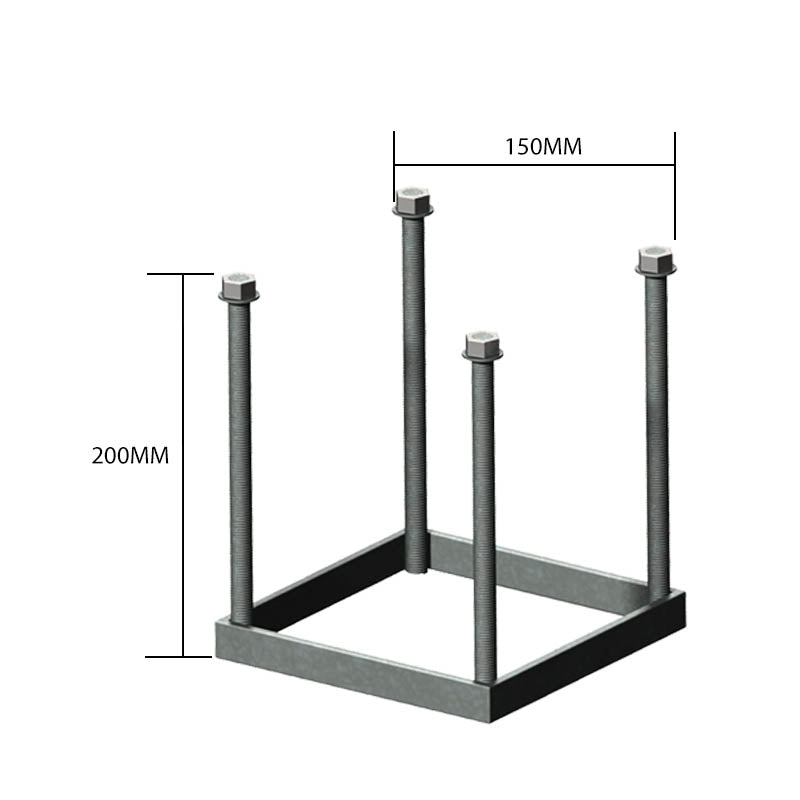 Medium foundation frame, 150mm square in galvanised steel (FF02)