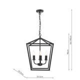 Fionn 4 Light Pendant Matt Black