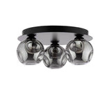 Foley 3 Light Flush Matt Black With Closed Organic Smoked Glass
