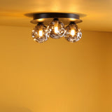 Foley 3 Light Flush Matt Black With Closed Organic Smoked Glass