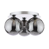 Foley 3 Light Flush Polished Chrome With Smoked Dimpled Glass