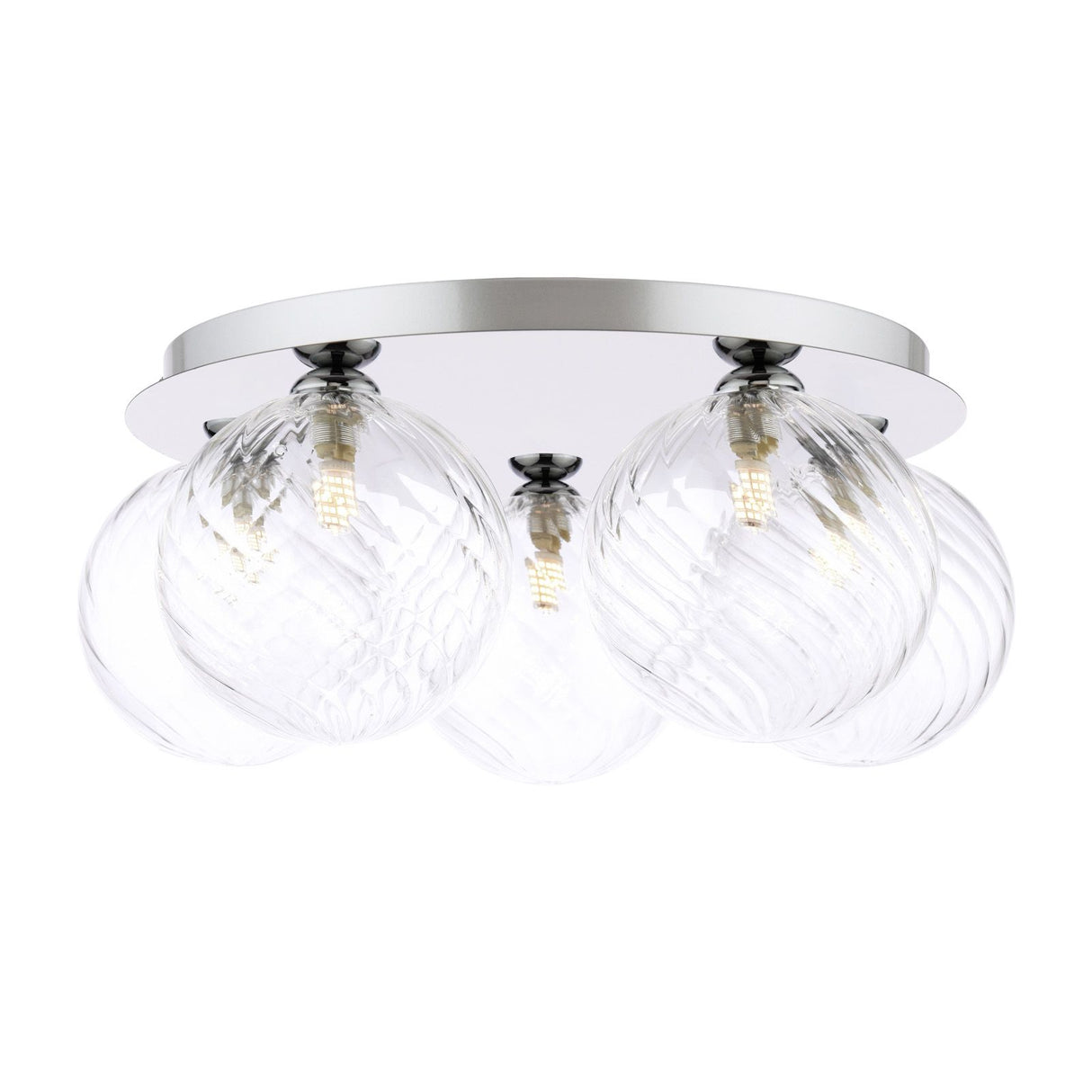 Foley 5 Light Flush Polished Chrome With Closed Glass