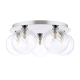 Foley 5 Light Flush Polished Chrome With Closed Glass