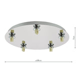Foley 5 Light Flush Polished Chrome Fitting Only