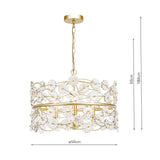 Fonda 3 Light Pendant Satin Gold and Glass