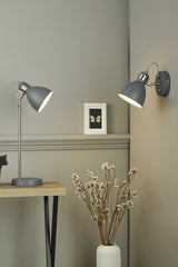 Frederick Task Table Lamp Dark Grey Satin Chrome