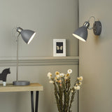 Frederick Task Table Lamp Dark Grey Satin Chrome