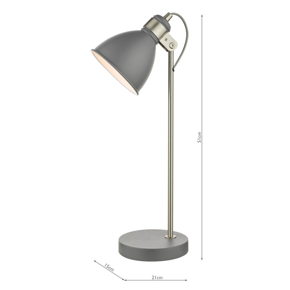 Frederick Task Table Lamp Dark Grey Satin Chrome