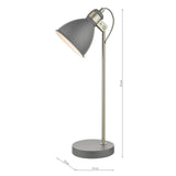 Frederick Task Table Lamp Dark Grey Satin Chrome