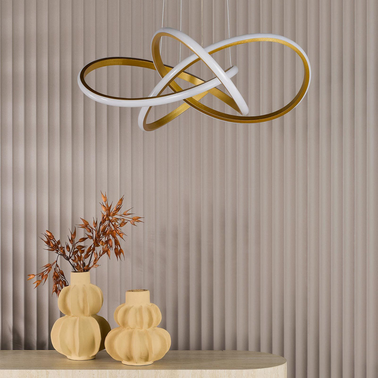 Fusion Pendant Satin Gold LED