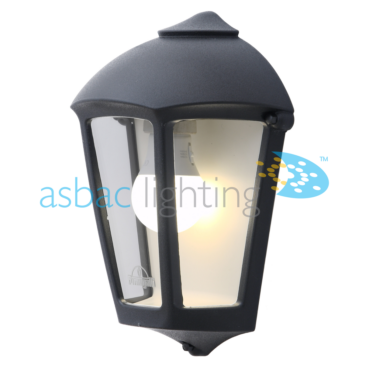 Fabio 8.5W E27 LED CCT, Modern Half Lantern, Black/Clear