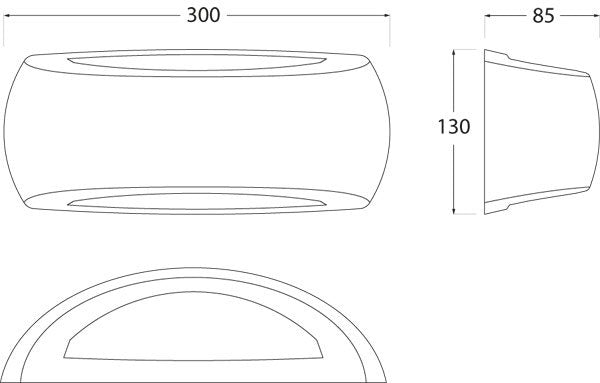 Francy 8.5W E27 LED CCT, Up & Down Bulkhead, White/Opal