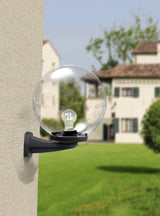 Globe 300 Modern Nardo E27 (No Lamp), Wall Globe, Black/Clear