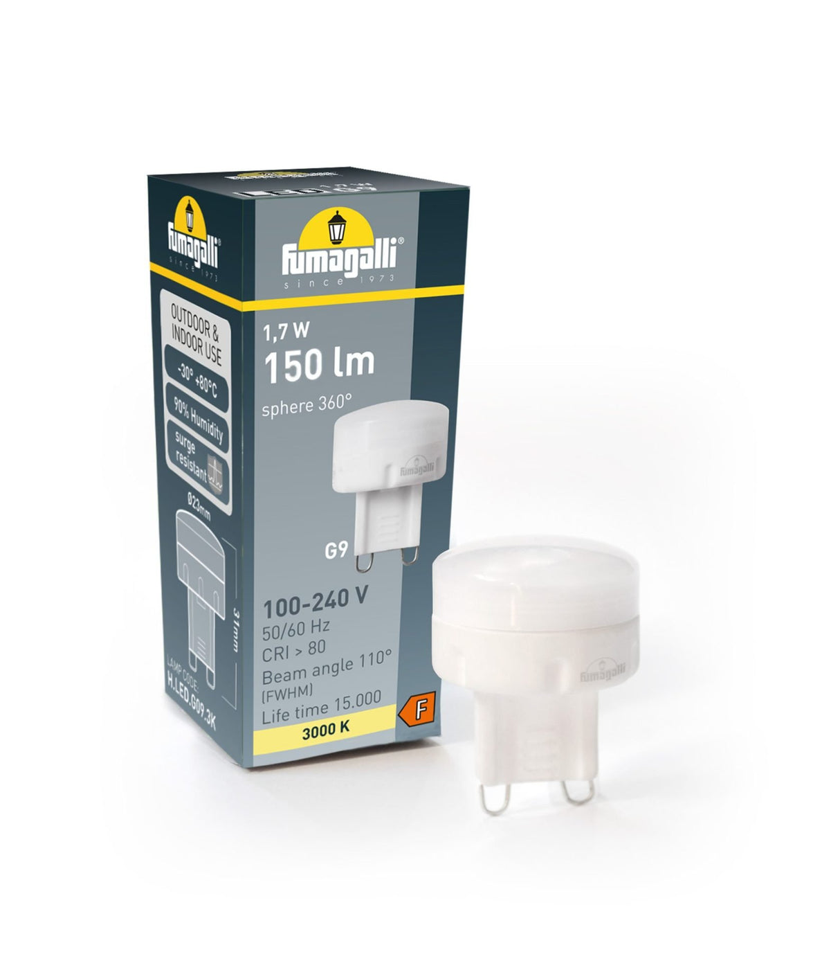 1.7W 150lm G9 LED 3000K, Lamp