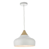 Gaucho Pendant Matt White and Natural Wood
