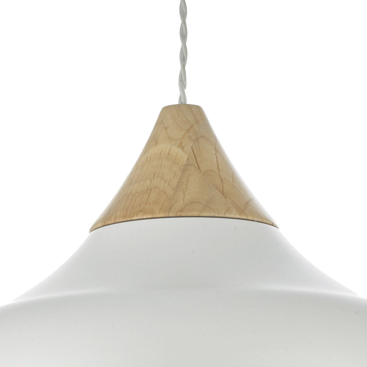 Gaucho Pendant Matt White and Natural Wood