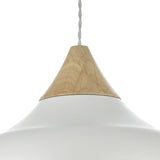 Gaucho Pendant Matt White and Natural Wood