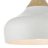 Gaucho Pendant Matt White and Natural Wood