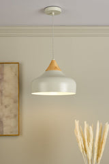 Gaucho 1 Light Single Pendant Grey And Wood