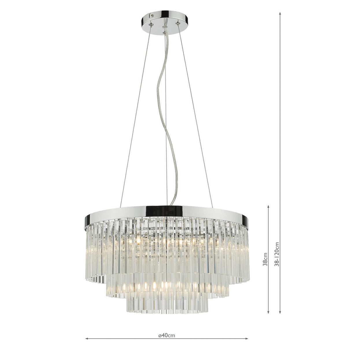 Giovana 5 Light Pendant Polished Chrome Clear Glass
