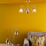 Glynis Table Lamp Polished Nickel and Smoked Ribbed Glass