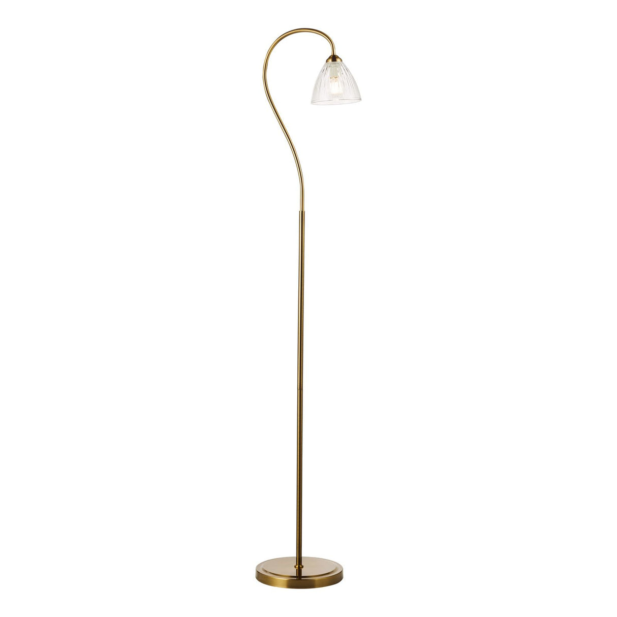 Glynis Floor Lamp Antique Bronze and Ribbed Glass
