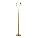 Glynis Floor Lamp Antique Bronze and Ribbed Glass