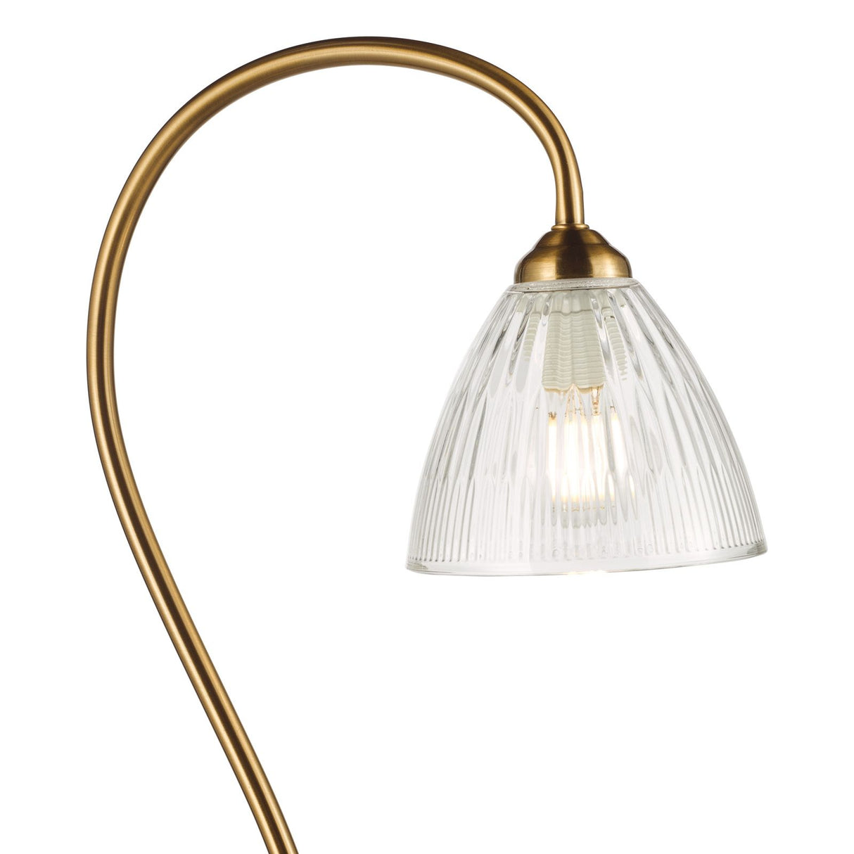 Glynis Floor Lamp Antique Bronze and Ribbed Glass