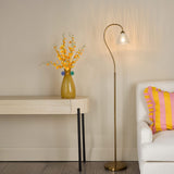 Glynis Floor Lamp Antique Bronze and Ribbed Glass