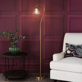 Glynis Floor Lamp Antique Bronze and Ribbed Glass