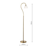 Glynis Floor Lamp Antique Bronze and Ribbed Glass