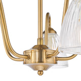 Glynis 5 Light Semi-Flush Antique Bronze and Ribbed Glass