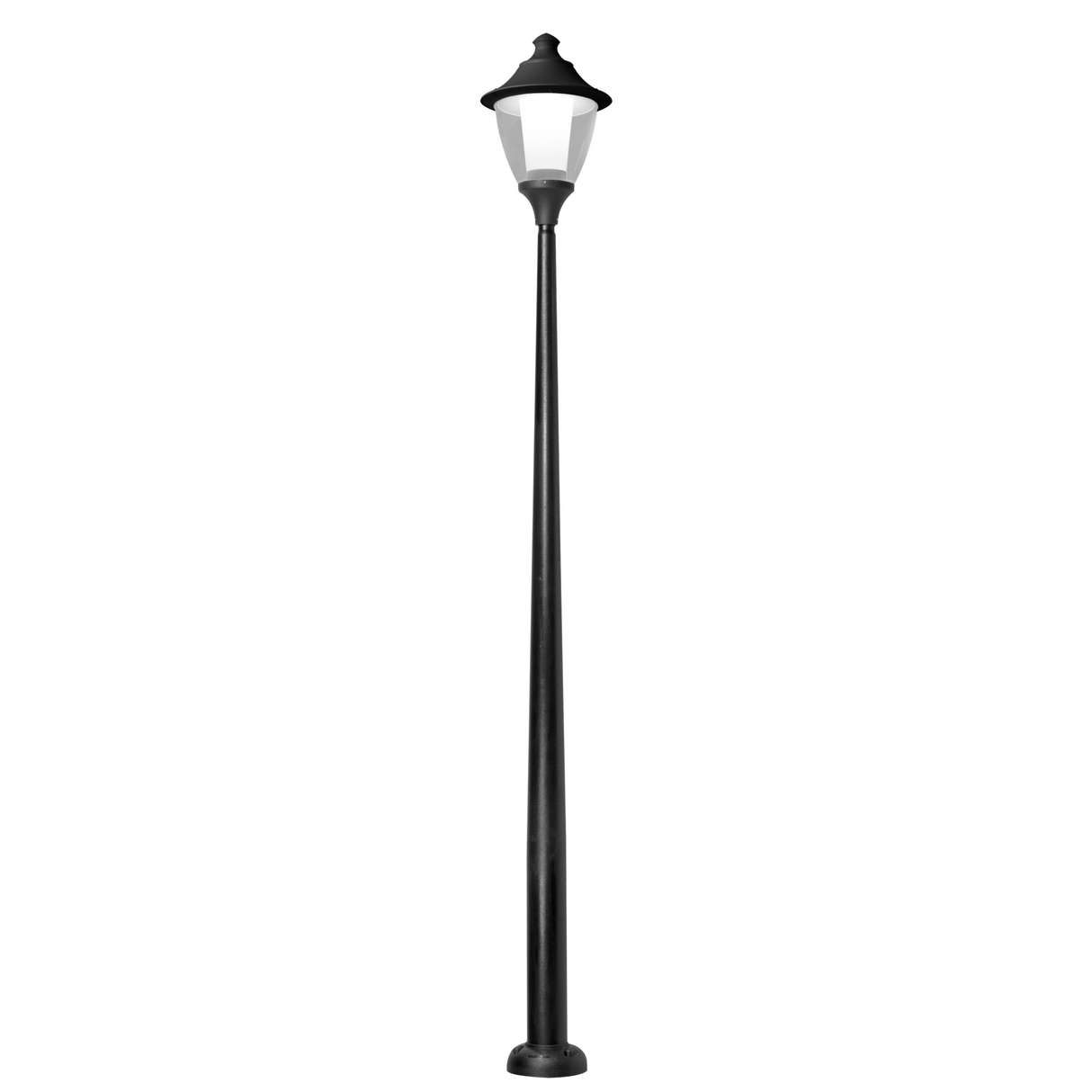 Gino 400 Akille 3000 50W E27 HighPower LED 4000K Assembled, Modern Post Lantern, Black/Clear