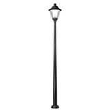Gino 400 Akille 3000 50W E27 HighPower LED 4000K Assembled, Modern Post Lantern, Black/Clear