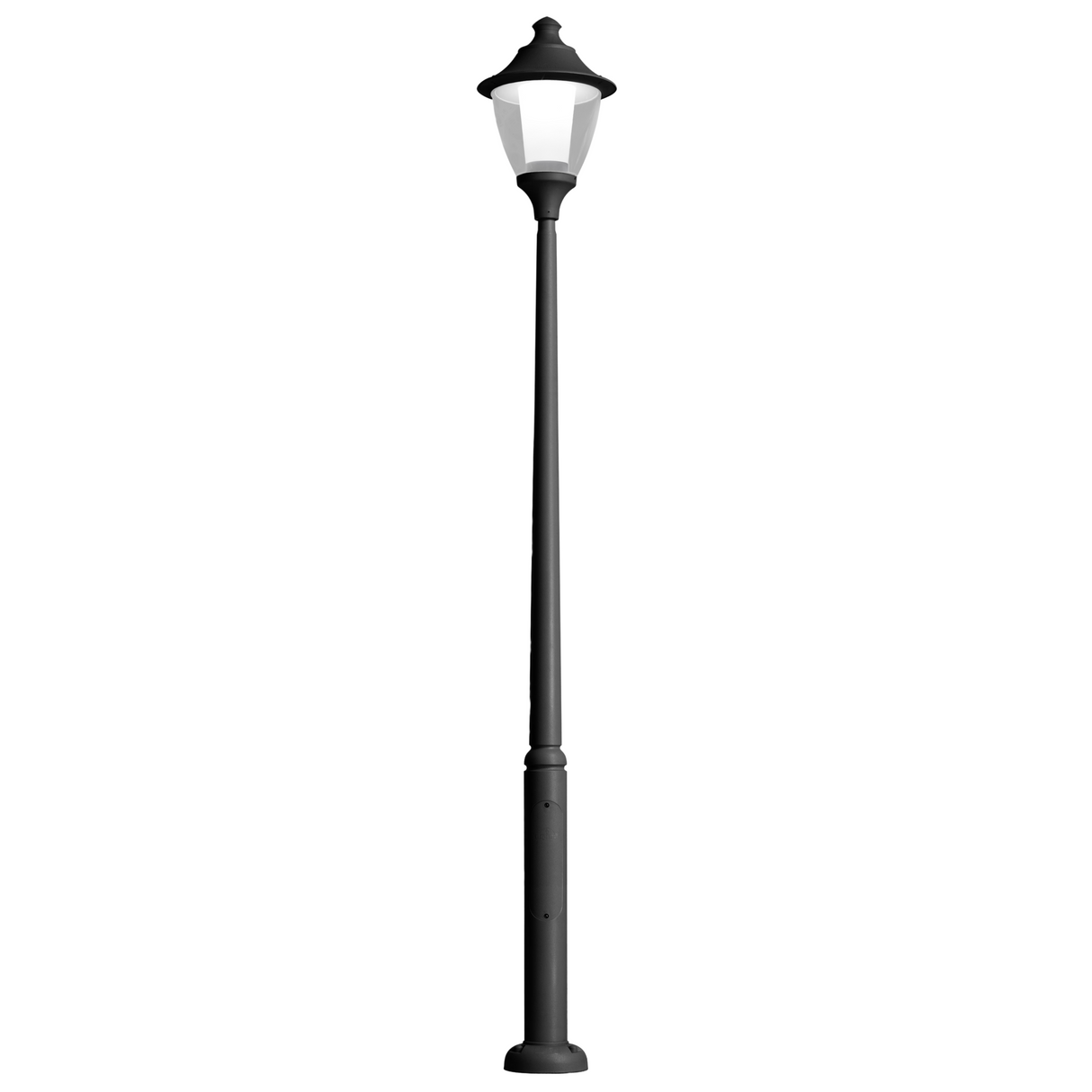 Gino 400 Ektor 2500 50W E27 HighPower LED 4000K Assembled, Modern Post Lantern, Black/Clear