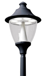 Gino 400 Akille 3000 50W E27 HighPower LED 4000K Assembled, Modern Post Lantern, Black/Clear
