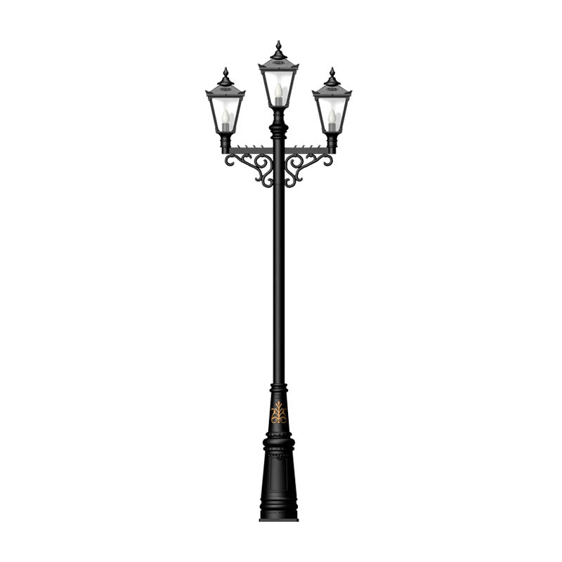 Victorian style large triple headed lamp post 3.5m (H033)