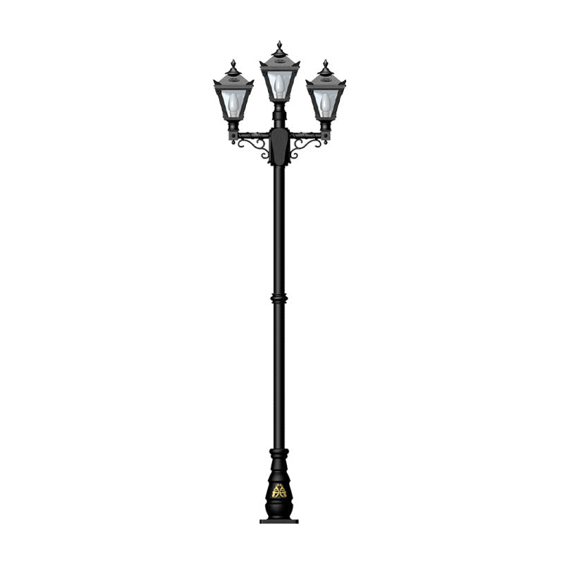 Victorian style medium triple headed lamp post 2.6m (H037)