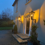 Victorian traditional cast iron wall light with decorative arm 0.97m (H041)