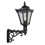 Victorian traditional cast iron wall light with decorative arm 0.97m (H041)