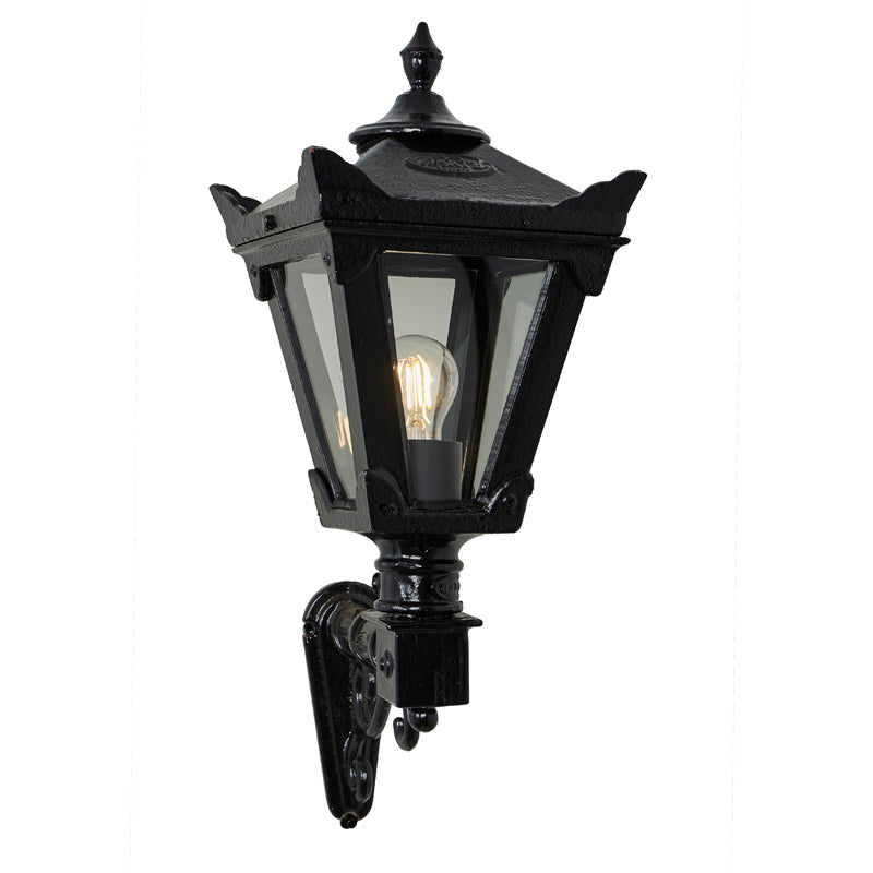 Victorian traditional cast iron wall light with decorative arm 0.58m (H043)