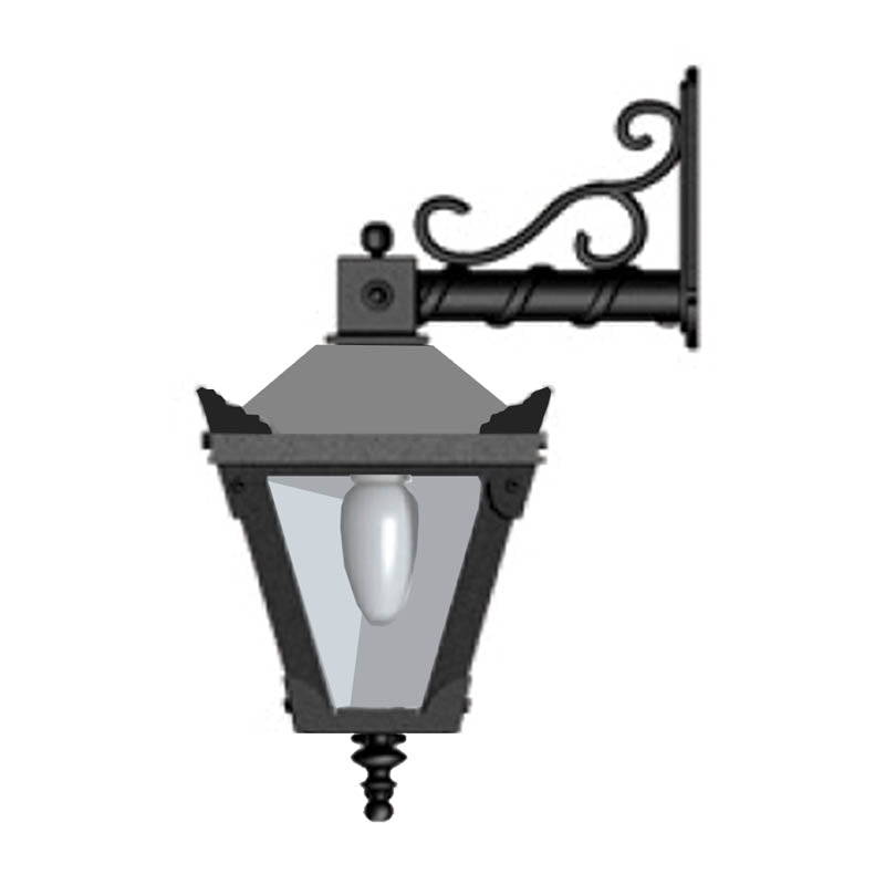 Victorian traditional cast iron downturned wall light 0.48m (H046)