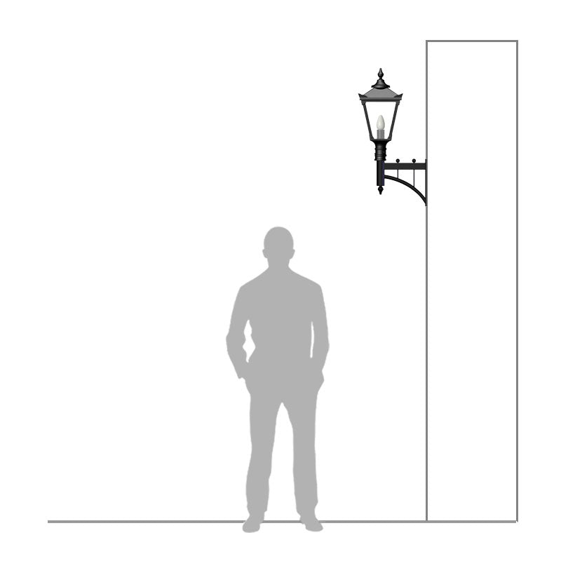 Victorian cast iron wall light with short arm 0.97m (H048)