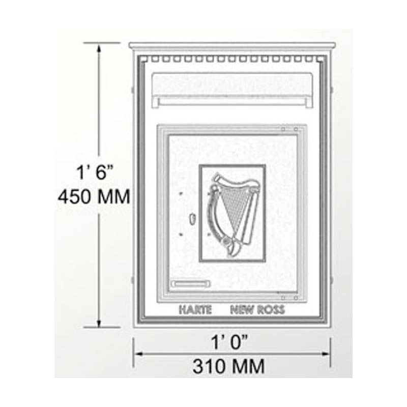 Traditional Irish Post in black for A4 sized letters (H114)