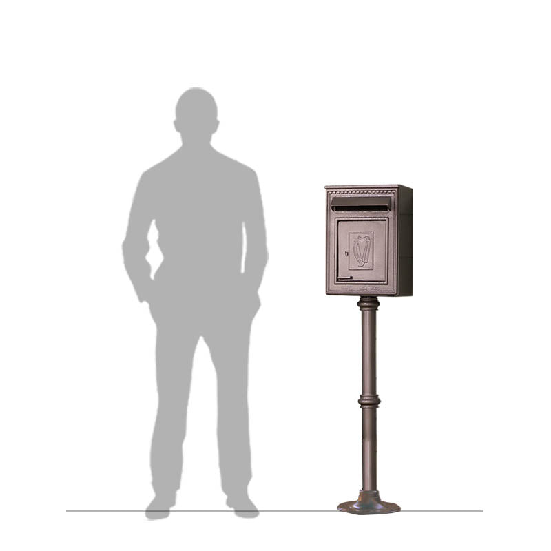 Traditional Irish Free standing postbox in pearl grey (H115)