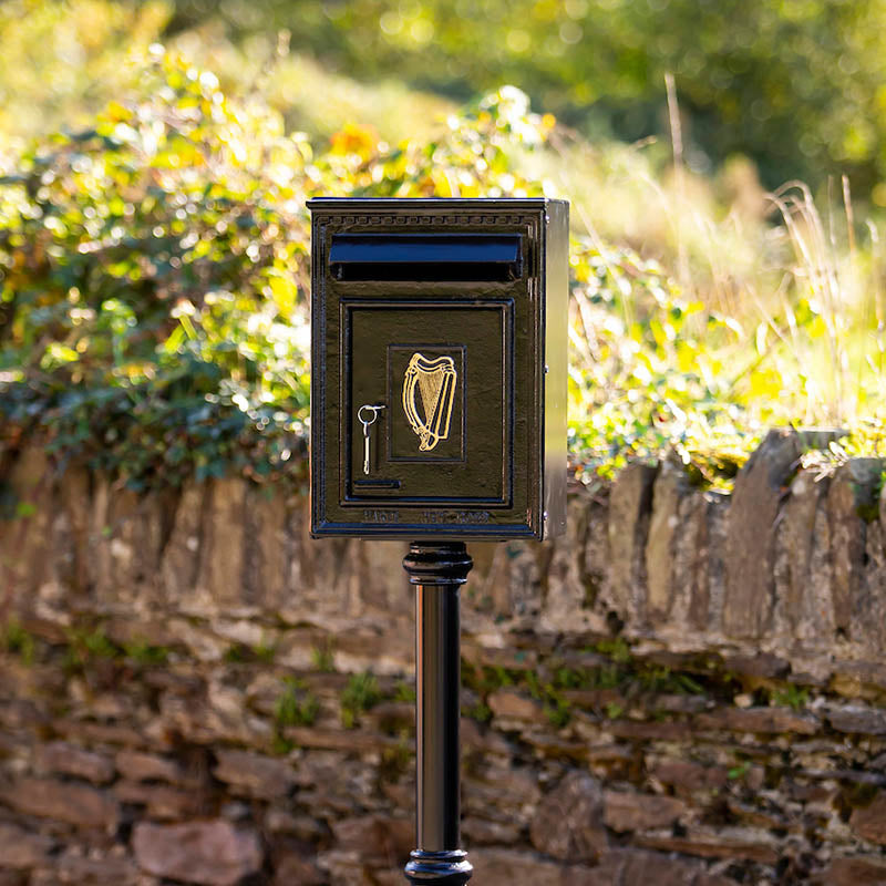Traditional Irish Free standing postbox in black (H115)