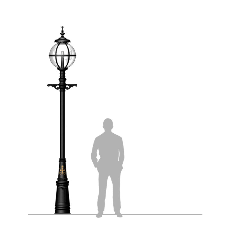 Victorian globe lamp post in cast iron 3.6m (H201)